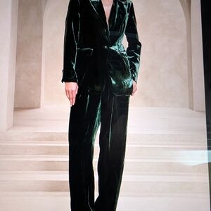 Banana Republic Dark Green Velvet Pantsuit